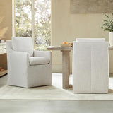 KISLOT Upholstered Dining Chairs with Casters, No Assembly Modern Accent Armchair with Rollers for Dining Room, 4 Box