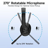 Wireless Headset with Mic for Work, Bluetooth 5.4 Computer Headphones with USB-C Dongle, Clear Call Mic