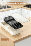 MAD SHARK 2-in-1 Detachable Knife Block & Silverware Organizer, Drawer Knife Holder for 7 Knives, BPA-Free, Blade-Safe Slots, Save Counter Space, No Knives