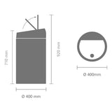 Brabantia 16 Gallon Large Kitchen Touch Top Trash Can (Soft Beige) Removable Lid, Soft-Touch Open Garbage Can