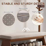 YQJJGL Coat Rack with Shoe Storage,Shoe Rack whit 8 Hook for Offices、Bedroom、Living Room,Small Shoe Bench,Walnut