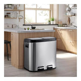 zhongxlla Bathroom Trash Can, Dual Compartment Step Trash Can