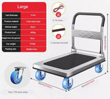 Heavy Duty Folding Hand Truck, Heavy Duty Foldable Platform Cart Mute Wheels Hand Truck Moving Flatbed Dolly for Warehouse Push Cart