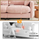 107" L-Shaped 3-Seater Sectional Sofa with Ottoman - Cloud Chaise Lounge Couch