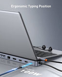 Baseus Laptop Docking Station, 4K Multitasking Docking Station with 2 HDMI+DP, PD, 3 USB-A, RJ45, Audio, TF/SD Card Reader