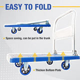 Foldable Push Cart Dolly 660 lbs, Capacity Heavy Duty Moving Platform Trucks Hand Cart with 360