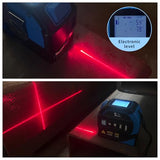 4-in-1 Laser Tape Measure with Laser Level Crosshairs |130ft/40m Laser Distance+16ft/5m AutoLock Tape |Backlit LCD Display (Ft/Inch/M/mm) |for DIY,Construction, Interior Design (Blue/131Ft)