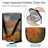 YHNNH Car Trash Can Autumn Foliage Mountains Car Trash Bag with Cover