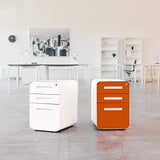 Laura Davidson Furniture Stockpile 3 Drawer File Cabinet with Lock - Under Office Desk Metal Filing Cabinet