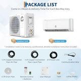 GarveeHome 18000 BTU Mini Split Air Conditioner Heat Pump System, 21SEER2 230V Inverter Cools Up to 1250 Sq.Ft, Heat Pump Ductless Pre-Charged Inverter System, WIFI Control