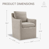 Upholstered Dining Chairs with Casters, No Assembly Modern Accent Armchair with Rollers for Dining Room, 4 Box