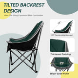 Northroad 2 Pack Oversized Camping Chair,Outdoor Padded Folding Lawn Chair w/Cup Holder,Carry Bag for Beach, Hiking, and Picnics,Heavy-Duty 300-lbs Capacity, Grey&Green