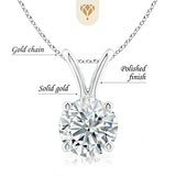 The Diamond Deal .25-1.00 Carat Round Brilliant Solitaire IGI Certifed Lab-Grown Diamond Solitaire Pendant Necklace
