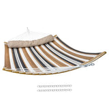 Sunnydaze Outdoor Hammock with Spreader Bar - 450-Pound Capacity Curved Spreader Bar Hammock - Calming Desert