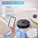 Robot Vacuum and Mop Combo, Self-Emptying, 60-Day Capacity, Home Mapping, Schedule, Wi-Fi/App/Alexa/Remote, 180mins Runtime AIRROBO