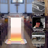Mecpramy Church Pulpit with Wheels,Logo&Text Personalization