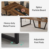 Tribesigns 8FT Conference Table Set of 2, Large Meeting Podcast Table for 10 People
