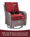 ACTREST Luxury 6-Inch Outdoor Seat Cushions - 24x24 Water&UV&Fade Resistant 1 Set Comfortable Patio Furniture Cushion for Wicker Dining Rocking Swivel Chairs