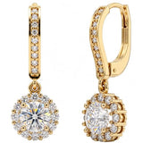 14k Gold GRA Moissanite & IGI Lab Grown Diamond Earrings
