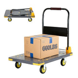 Foldable Heavy-Duty Flatbed Platform Cart with 360° Rotating Wheels for Moving