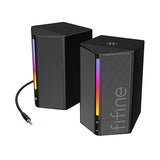 Desktop PC Speakers with Volume Control, RGB Gaming Loudspeakers Wired with 3.5mm Aux Audio Cable for Laptop