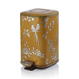 SKipdr Garbage Recycling Bin Sophisticated and Eleganthousehold Trash Can Hand-Painted Color Lacquered Gold Leaf