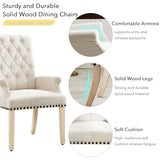 adochr Dining Chairs with Arms, Upholstered Linen Dining Room Chairs
