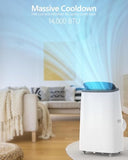 GarveeTech 14,000 BTU (ASHRAE) Portable Air Conditioner for Large Room up to 750 Sq.Ft - 3 in-1 Portable AC Unit, Dehumidifier & Fan, Ultra-Quiet 50dB Sleep Mode & 24H Timer, Bedroom, Office