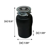Pemberly Row Garbage Disposer, 3/4HP, Ultra Quiet 65 dB, 2-Stage Grinding, 1700 RPM, Stainless Steel Components, Compact Design, Overload Protection, Kitchen Sink Accessory for Efficient Food Waste