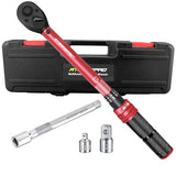 ATsafepro 3/8-Inch Drive Click Torque Wrench,Dual-Direction Adjustable,72-Tooth Dual Range Scales-5-50Ft-Lb/6.8-68Nm,Quick Release Ratchets