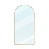 ZHUNFA 64x22 Arched Full Length Mirror Gold,Oversized Floor Standing Mirror with Rust-Resistant Aluminum Frame & Anti-Tilt Base, Modern Arched-Top Design for Bedroom, Living Room, Entryway.