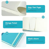 CuppaClip Watercolor Paper Cotton Cold Press with Inner Pocket Watercolor Sketchbook Journal As Travel Notebook 300 GSM 140 LB (Blue-Cold Press, 8.26x5.82in)