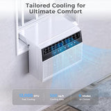 Electactic 12000BTU U-Shaped Window Air Conditioner,AC Window Unit Cools up tp 550 Sq.Ft, 3-in-1 Air Condtioner Unit with Full Window View,Energy-saving,6 Modes,24H Timer, White