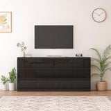 12 Drawers Dresser with Charging Station, Modern Large Dresser with 12 Handle Free Drawers