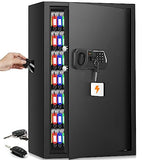 144 Keys Fireproof Cabinet Safe With Adjustable Hook Plates and Tags, Anti-Theft Lock Box Wall Mount With Combination Lock