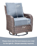 ACTREST Luxury 6-Inch Outdoor Seat Cushions - 24x24 Water&UV&Fade Resistant 1 Set Comfortable Patio Furniture Cushion
