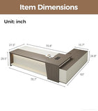 Anzhap 79" L-Shaped Executive Desk with Drawers, Large Modern Office Desk