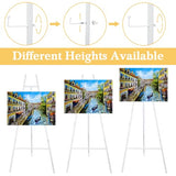 CroBlissful White 50" Easel Stand for Wedding Sign Adjustable 3Tier Height Display Easel with Chain Heavy Duty