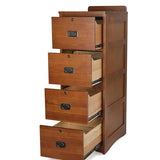 Crafters and Weavers Mission Oak 4 Drawer File Cabinet Office Cabinet