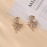 YOIHUR Rose Gold Plated Stud Earrings for Women, Dainty Cubic Zirconia Earring, Hypoallergenic Jewelry, Modern Boho Sunburst & Nature Inspired Earrings, Gift for Mom Wife Girlfriend-Aura Bloom Stud