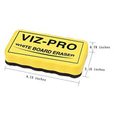 VIZ-PRO Dry Erase Board/Whiteboard, 96 x 48 Inches, Wall Mounted Board for School Office and Home, with 3 Colored Erasers