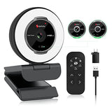 Angetube Streaming Webcam with Microphone: 1080P 60FPS USB Web Cam with Ring Light and Remote Control - HD Web Camera