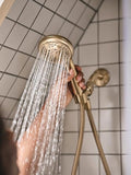 Moen Beric Bronzed Gold Single Handle Modern Tub and Shower Faucet with Handshower, Valve Included, 82775BZG