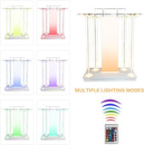 Customizable Logo & Text Church Pulpit,Transparent LED Acrylic Podium with Wheels and Vertical Reading Platform