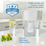 HOMEWATER 10-Cup Pitcher Filter (White) – BPA-Free, High-Capacity 2.4L Pitcher with Fast-Flow Carbon Filter, Wide Mouth for Easy Pouring, Removable Filter