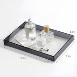 12"x8"Bathroom Vanity Tray for Counter,Black Acrylic Perfume Tray for Dresser,Kitchen soap Dispenser Tray,Coffee Table Tray Decor,Lucite Jewelry Candle Cologne Tray,Toilet Organizer