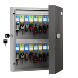32-Keys Key Lock Box – Wall Mounted Key Cabinet with Dual Lock (Key & 3-Digit Combination), Writable Key Racks and Tags