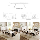 Extendable Dining Table with Leaf, 78"-110" Rectangular Sintered Stone