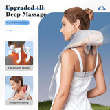 Cordless Neck and Shoulder Massager, Shiatsu Neck and Back Massager with Heat, 4D Deep Tissue Kneading Massage Pillow for Shoulder, Back, Leg Muscle Pain Relief, Valentine's Day Gifts for Women Men