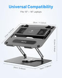 Metfut Laptop Cooling Pad with Detachable Fan & Cooler, Adjustable Height & Angle, 360 Rotation Base, Ultra-Quiet